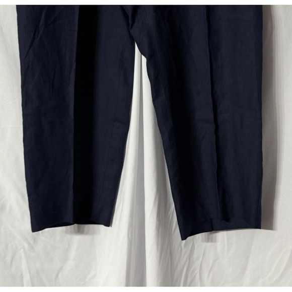 NWT Talbots Bristol Cropped Womens Navy Blue Linen Straight Stretch Pants 16W - Picture 5 of 10